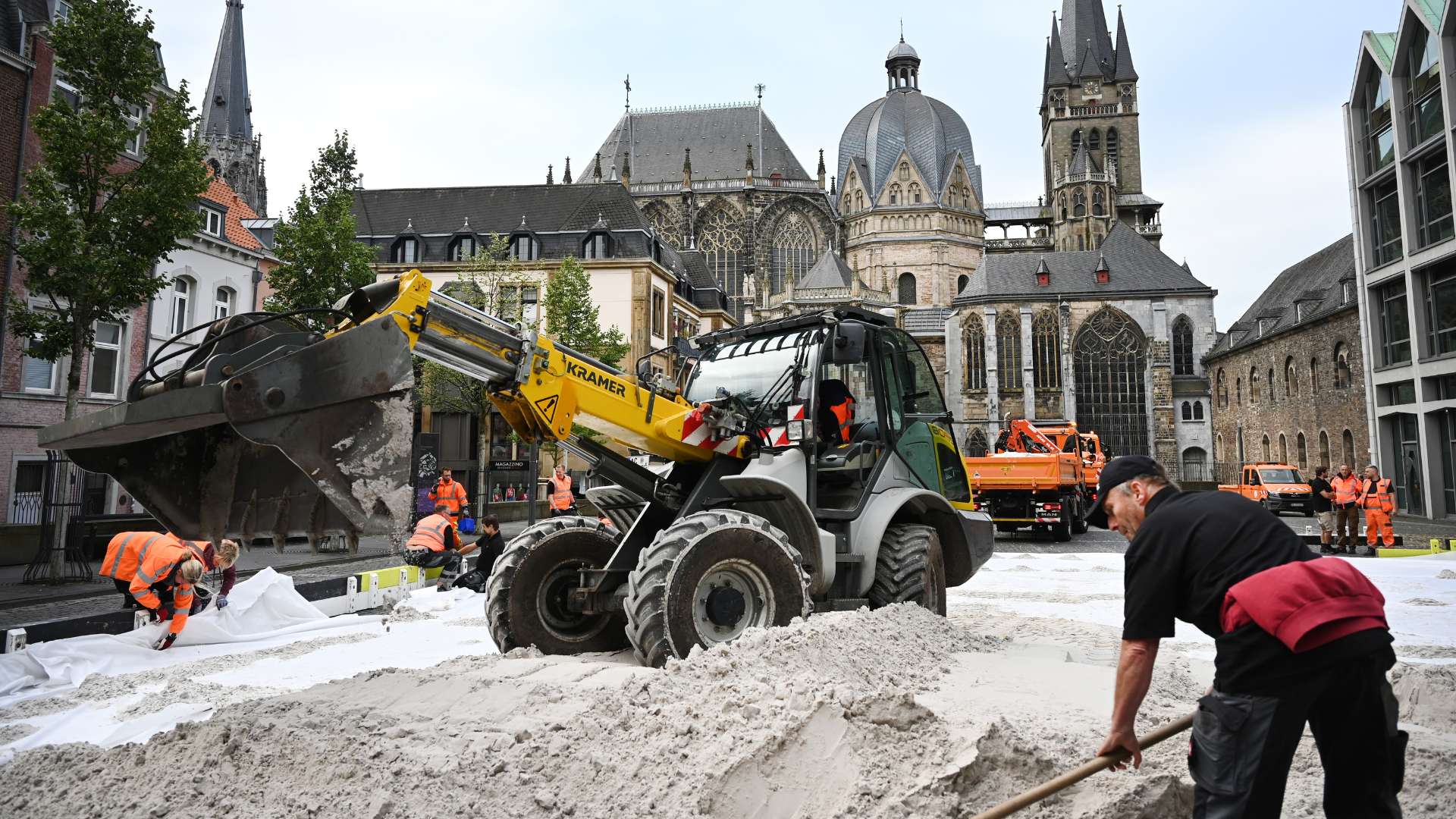 Aufbau Archimedischer Sandkasten in Aachen